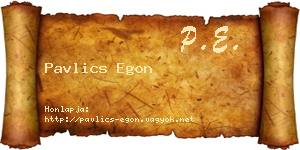 Pavlics Egon névjegykártya